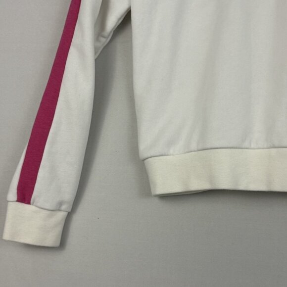 Puma T7 Track Jacket Womens Medium White Pink Zip Up Retro Stripe Athletic Logo - Picture 15 of 15